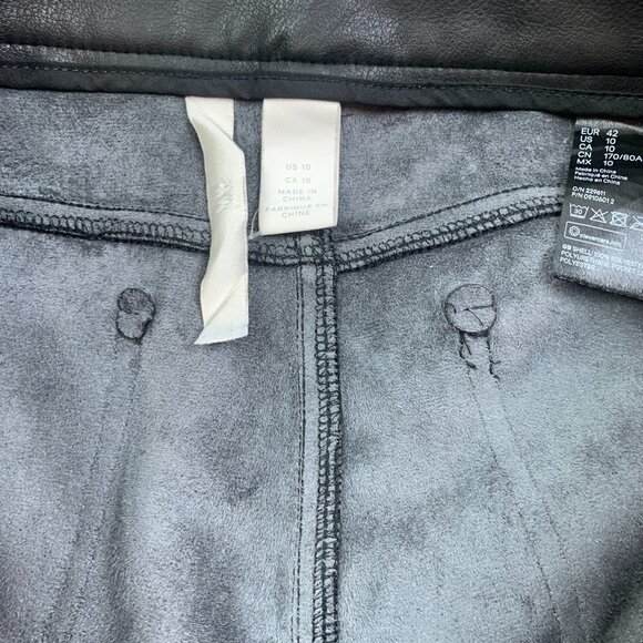 H&M Faux/Vegan Leather 5 Pocket Hi-Waisted Pants Women's Size 10 - Picture 8 of 8